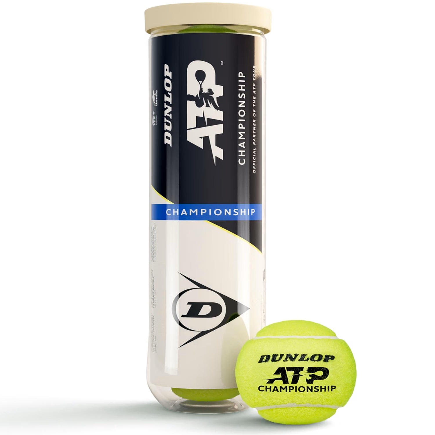 Dunlop ATP CHAMPIONSHIP - Tennisbälle, 4er Dose, gelb